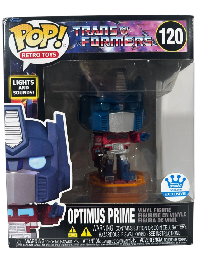 Funko Pop! Retro Toys Transformers Lights & Sounds Optimus Prime Funko Shop Exclusive Vinyl Figure #120
