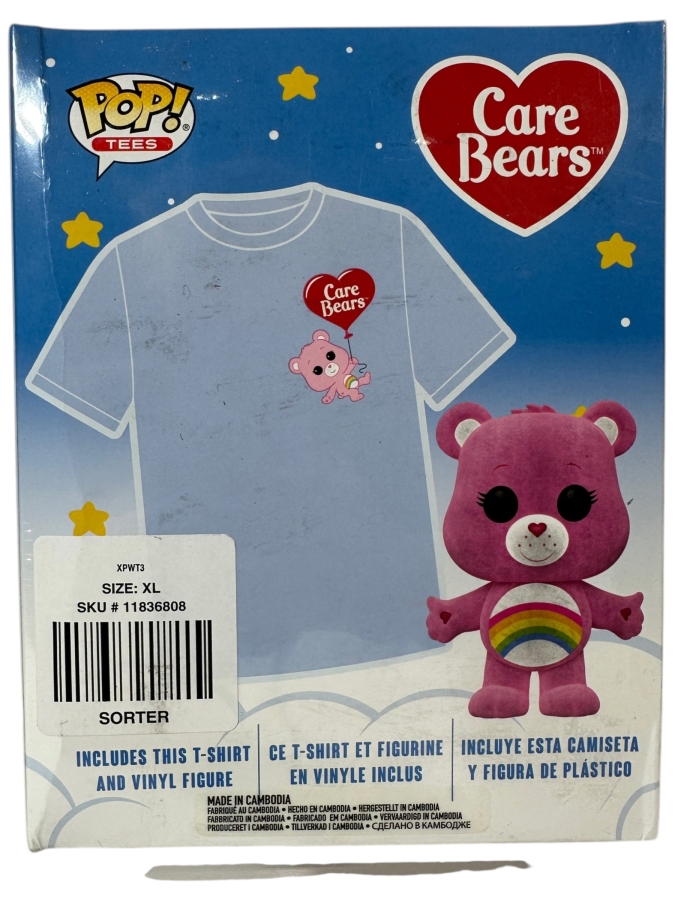 Funko Pop! Tees Care Bears Cheer Bear (Flocked) & T-Shirt Box Set BoxLunch Exclusive Vinyl Figure #351