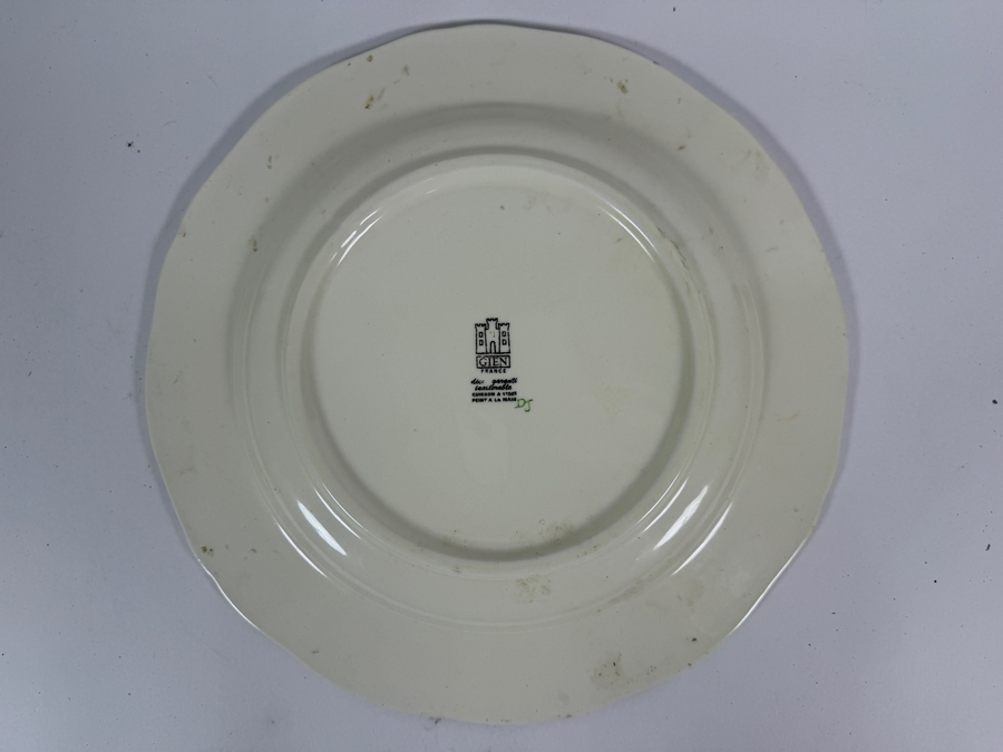 Gien France Rambouillet Hand Painted Earthenware Stag Round Flat Platter Charger 13.5W [Photo 3]