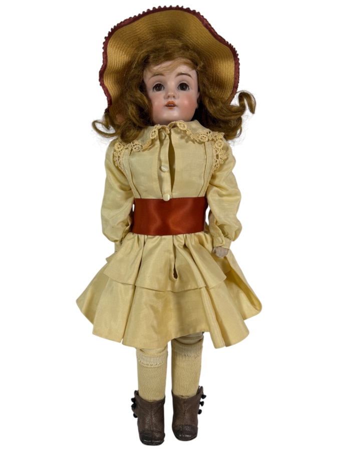 Antique German Hertel Schwab Mold 151 Bisque Socket Head Character Doll 15.5H