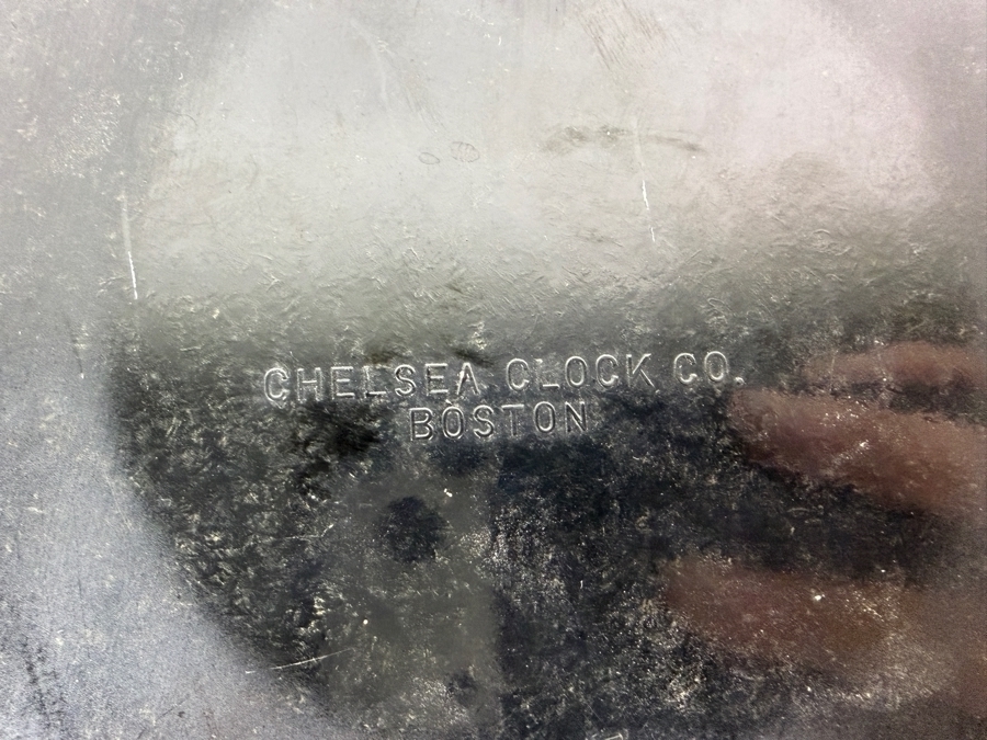 WWII Era Chelsea Clock Co Boston US Government 24 Hour Black Phenolic Deck Engine Room Clock With Key Working 7.75W [Photo 7]