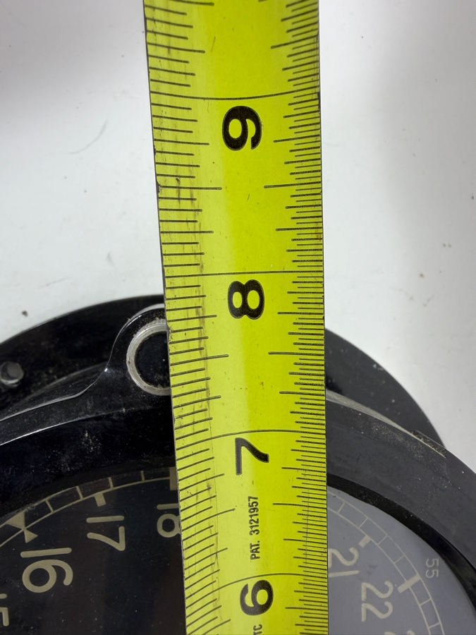 WWII Era Chelsea Clock Co Boston US Government 24 Hour Black Phenolic Deck Engine Room Clock With Key Working 7.75W [Photo 8]