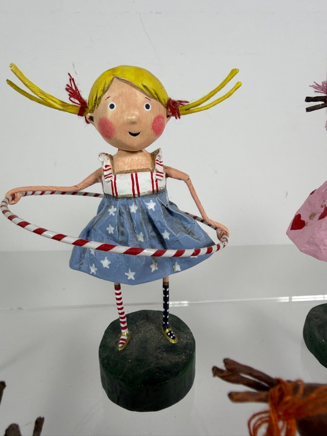 Lot Of Five ESC Trading Company Lori Mitchell Hand Painted Polyresin Whimsical Holiday Folk Art Figurines Grouping [Photo 5]