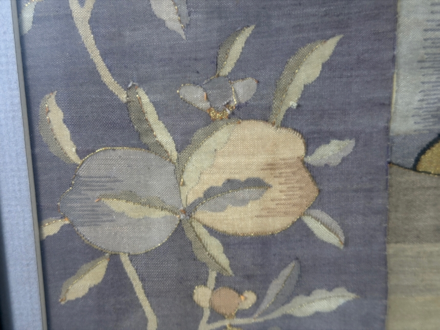 Exceptionally Fine Antique Chinese Qing Dynasty Kesi Silk Tapestry Panel Depicting Warrior Immortals And Sages Large Framed Textile 35.5W X 34.5H [Photo 12]