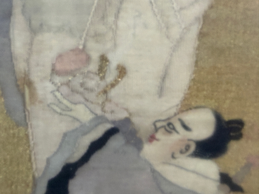 Exceptionally Fine Antique Chinese Qing Dynasty Kesi Silk Tapestry Panel Depicting Warrior Immortals And Sages Large Framed Textile 35.5W X 34.5H [Photo 5]
