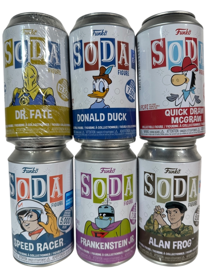 Funko Vinyl Limited Edition SODA Sealed Figure Cans Mixed Assortment 6-Pack Lot