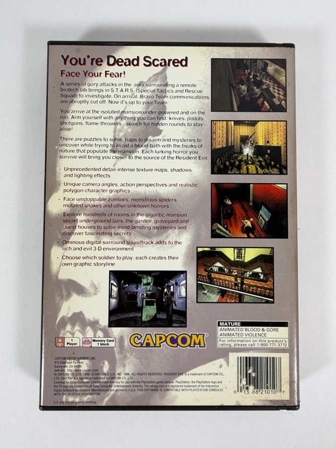 Resident Evil Sony PlayStation 1 1996 Original Black Label Long Box Edition (CIB Video Game & Strategy Guide Bundle) Estimate $150 - $250 [Photo 3]