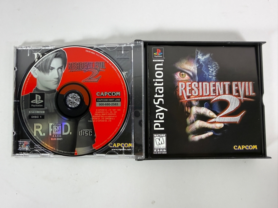 Resident Evil 2 Sony PlayStation 1 PS1 Original Black Label Sweepstakes Hype Sticker Variant Complete In Box 2-Disc Set Vintage Video Game SLUS-00421 Estimate $75 - $120 [Photo 3]