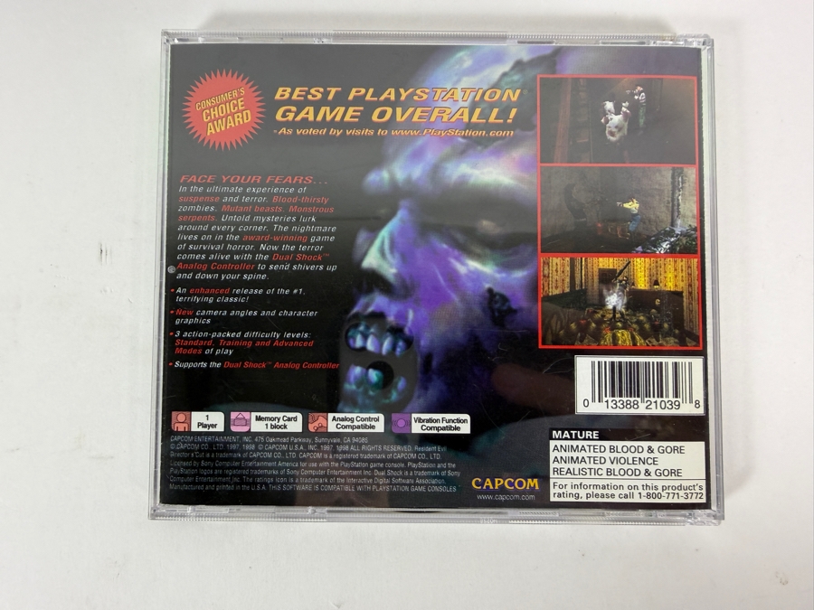 Resident Evil Director's Cut Dual Shock Ver. Sony PlayStation 1 PS1 Greatest Hits Green Label Edition Complete In Box Vintage Video Game SLUS-00747 Estimate $35 - $65 [Photo 3]