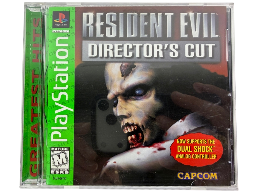 Resident Evil Director's Cut Dual Shock Ver. Sony PlayStation 1 PS1 Greatest Hits Green Label Edition Complete In Box Vintage Video Game SLUS-00747 Estimate $35 - $65