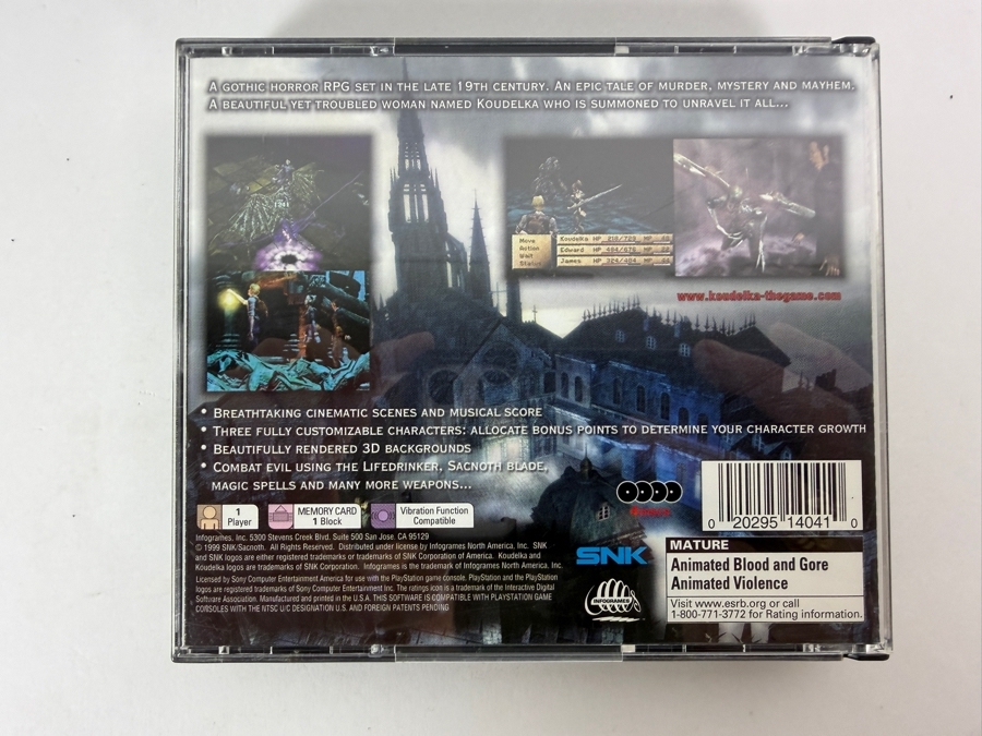 Koudelka Sony PlayStation 1 PS1 Original Black Label Complete In Box 4-Disc Set Cult Classic Gothic Horror RPG Vintage Video Game SLUS-01051 Estimate $350 - $480 [Photo 5]