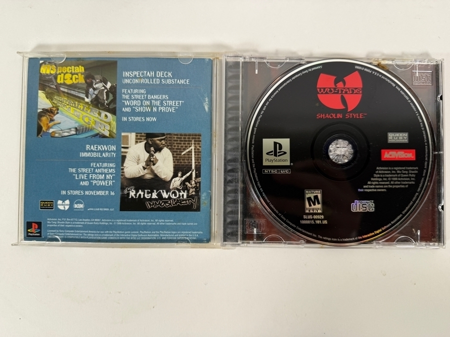 Wu-Tang: Shaolin Style Sony PlayStation 1 PS1 Original Black Label Jewel Case Edition Complete In Box CIB Vintage Fighting Video Game SLUS-00929 Estimate $80 - $120 [Photo 2]