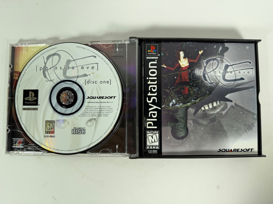 Parasite Eve Sony PlayStation 1 PS1 Original Black Label 3-Disc Set Complete In Box CIB Vintage Cinematic RPG Video Game SLUS-00662 Estimate $110 - $160 [Photo 2]