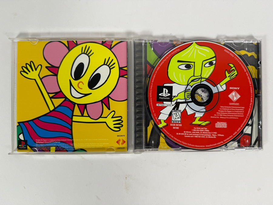 PaRappa The Rapper Sony PlayStation 1 PS1 Original Black Label Jewel Case Edition Complete In Box CIB Vintage Rhythm Action Video Game SCUS-94183 Estimate $130 - $180 [Photo 2]