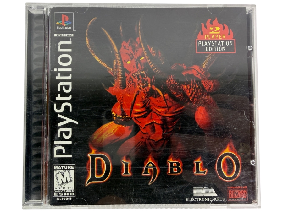 Diablo Sony PlayStation 1 PS1 Original Black Label Jewel Case Edition Complete In Box CIB Vintage Action RPG Video Game SLUS-00619 Estimate $135 - $200