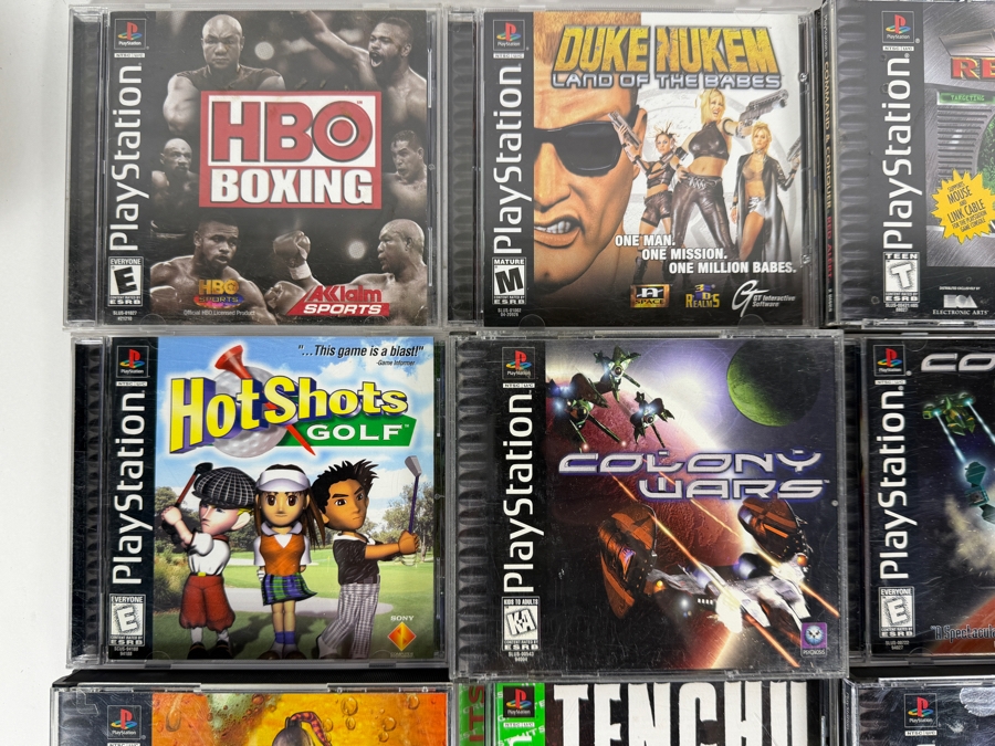 Lot of 12 Vintage Sony PlayStation 1 PS1 Action, Stealth, and Strategy Video Games in Retail Jewel Cases Estimate $110 - $175 [Photo 2]