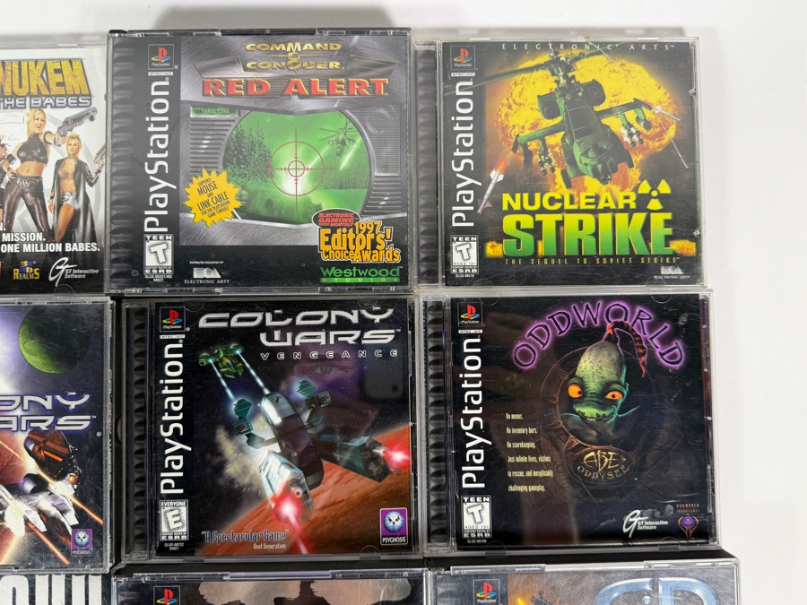 Lot of 12 Vintage Sony PlayStation 1 PS1 Action, Stealth, and Strategy Video Games in Retail Jewel Cases Estimate $110 - $175 [Photo 3]
