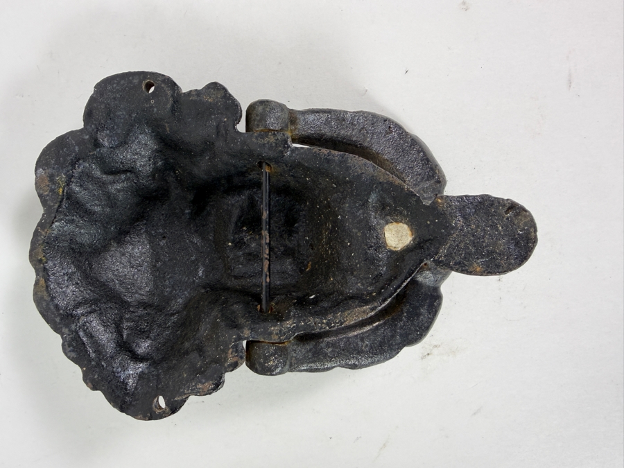 Vintage Neoclassical Cast Iron Greek Goddess Athena Medusa Front Door Knocker Hardware 7H [Photo 3]