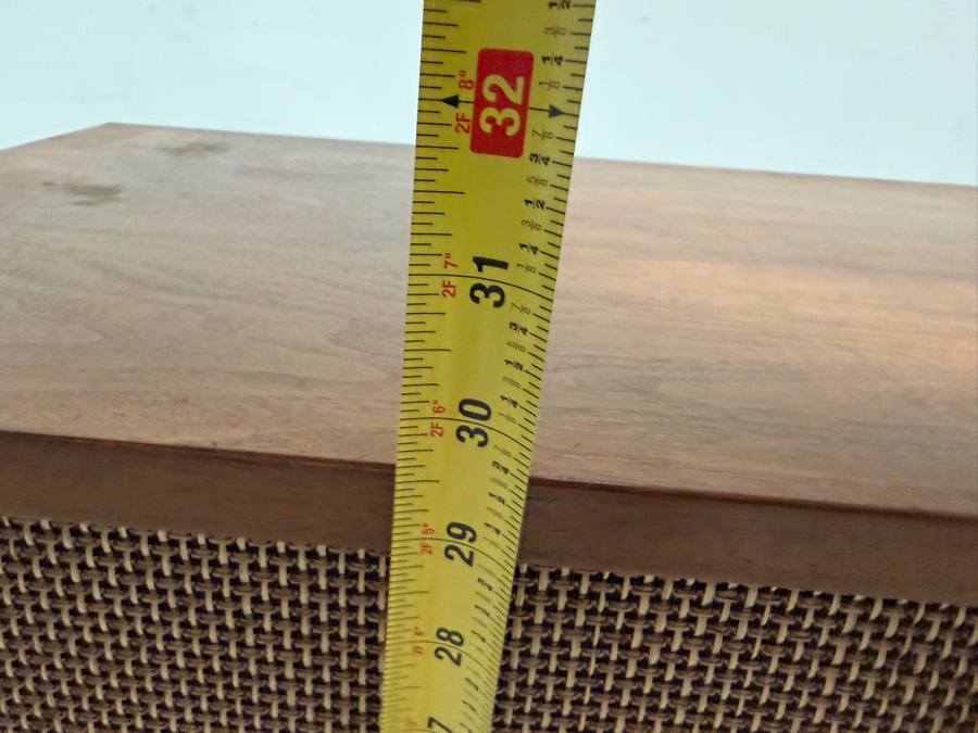 Mid Century Modern Walnut Tube Amplifier AM FM Radio Receiver Stereo Console On Tapered Legs - Needs Servicing 48W X 16D X 29.5H [Photo 12]