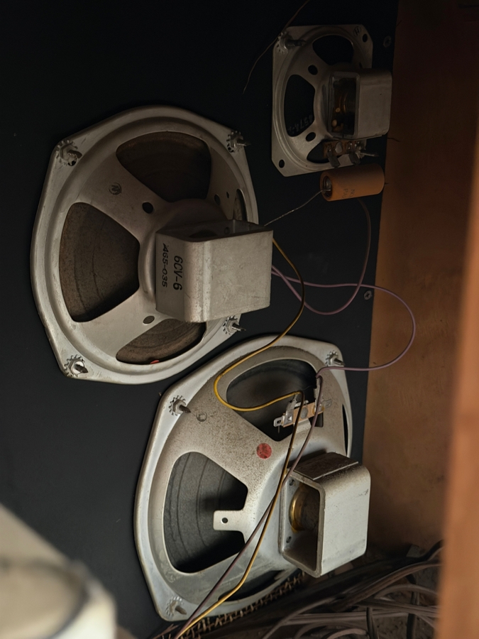 Mid Century Modern Walnut Tube Amplifier AM FM Radio Receiver Stereo Console On Tapered Legs - Needs Servicing 48W X 16D X 29.5H [Photo 9]