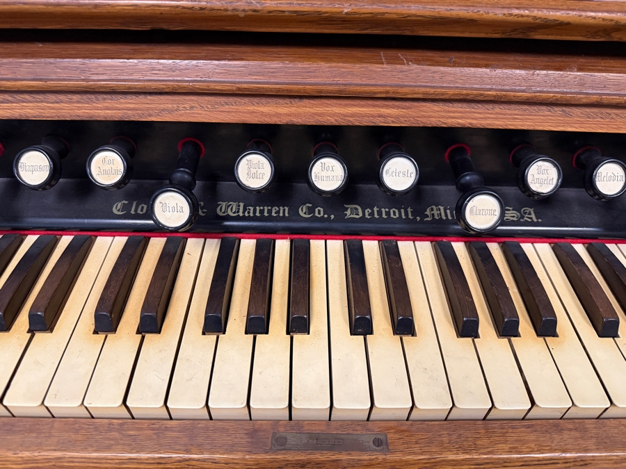Working Antique Victorian Clough And Warren Company Carved Oak Reed Pump Organ 48W X  23D X 50H [Photo 6]