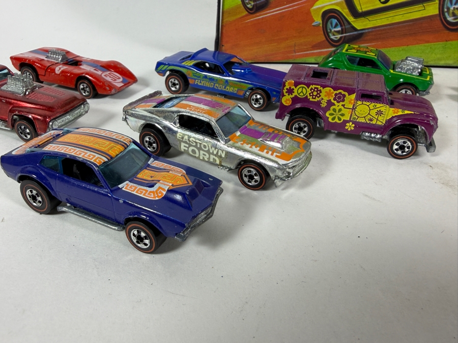 Just Added - Vintage Mattel Hot Wheels Redlines Cars Early Collection with Original 1969 Vinyl Collector's Race Case Storage Box - See Photos [Photo 28]