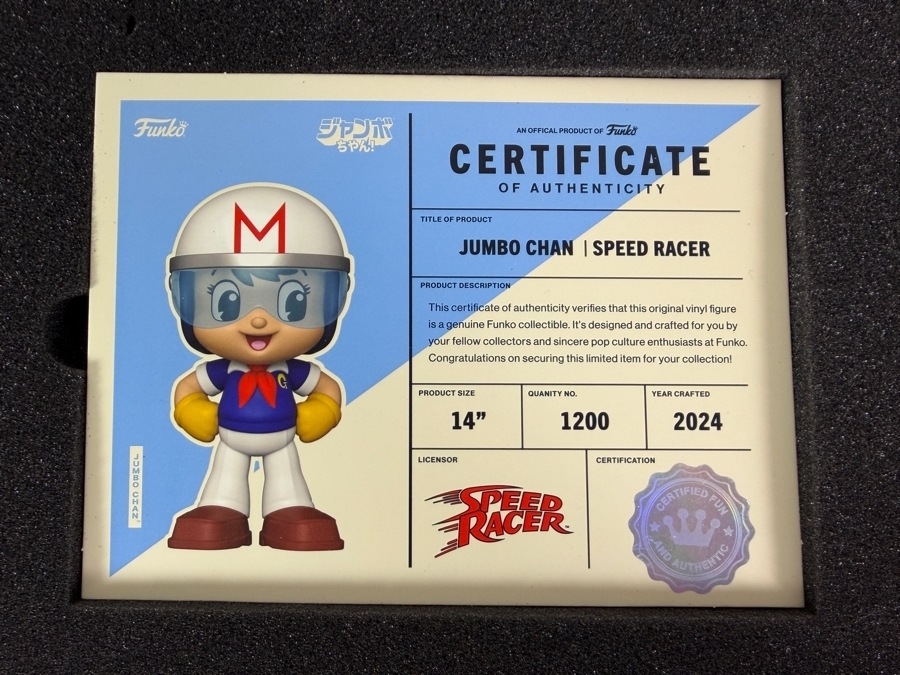 Funko Jumbo Chan Speed Racer 14 Inch Vinyl Figure Box Limited Edition 1200 Estimate $325 - $450 [Photo 5]