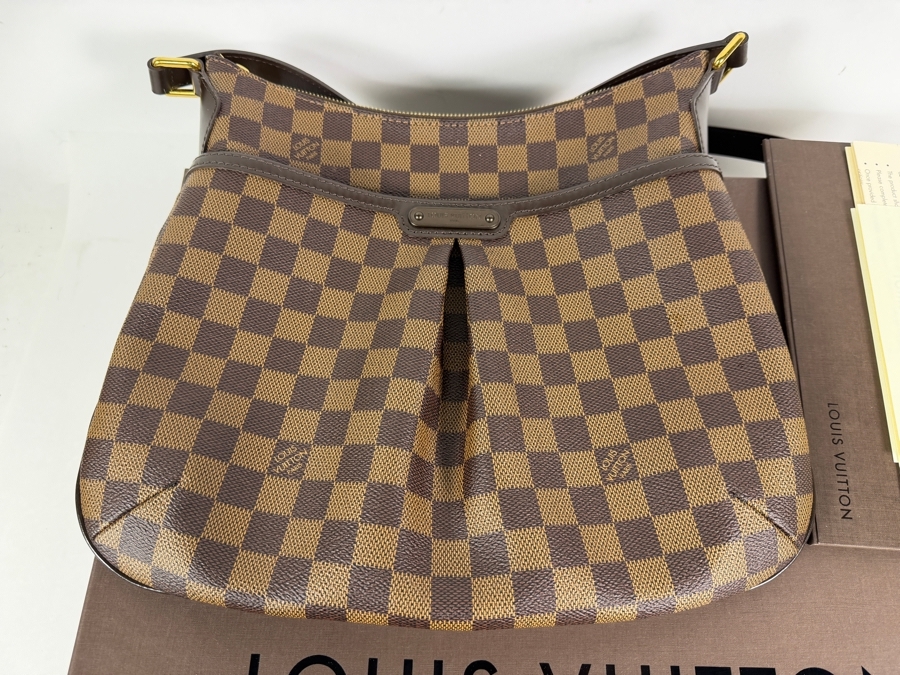 Louis Vuitton Bloomsbury PM Crossbody Bag Damier Ebene Canvas Brown Leather Trim Gold-Tone Hardware With Box And Dust Bag Estimate $1,200 - $1,500 [Photo 5]