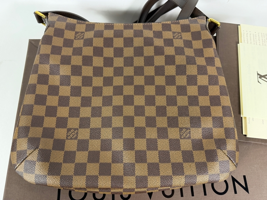 Louis Vuitton Bloomsbury PM Crossbody Bag Damier Ebene Canvas Brown Leather Trim Gold-Tone Hardware With Box And Dust Bag Estimate $1,200 - $1,500 [Photo 6]
