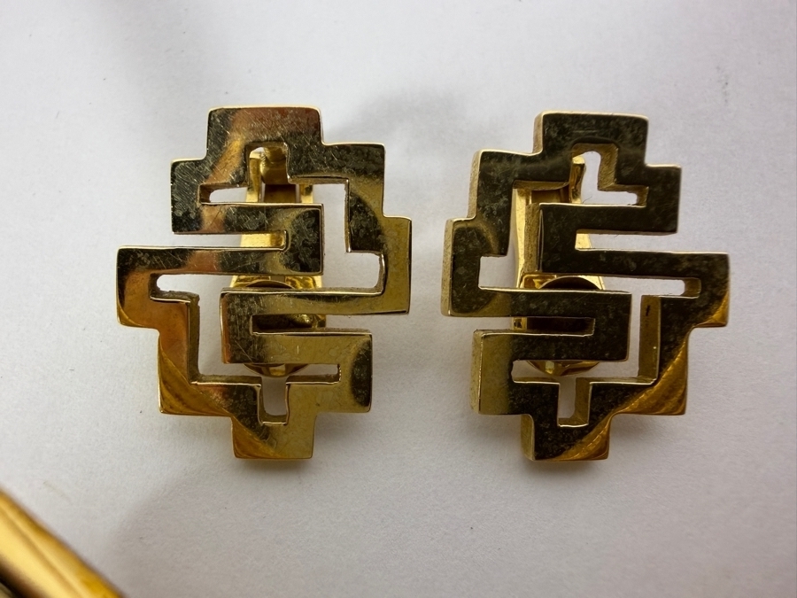18k Gold Greek Designer Ilias Lalaounis Collar Necklace with Matching Clip-on Earrings 57.0g ($5,515 Gold Melt Value) [Photo 6]
