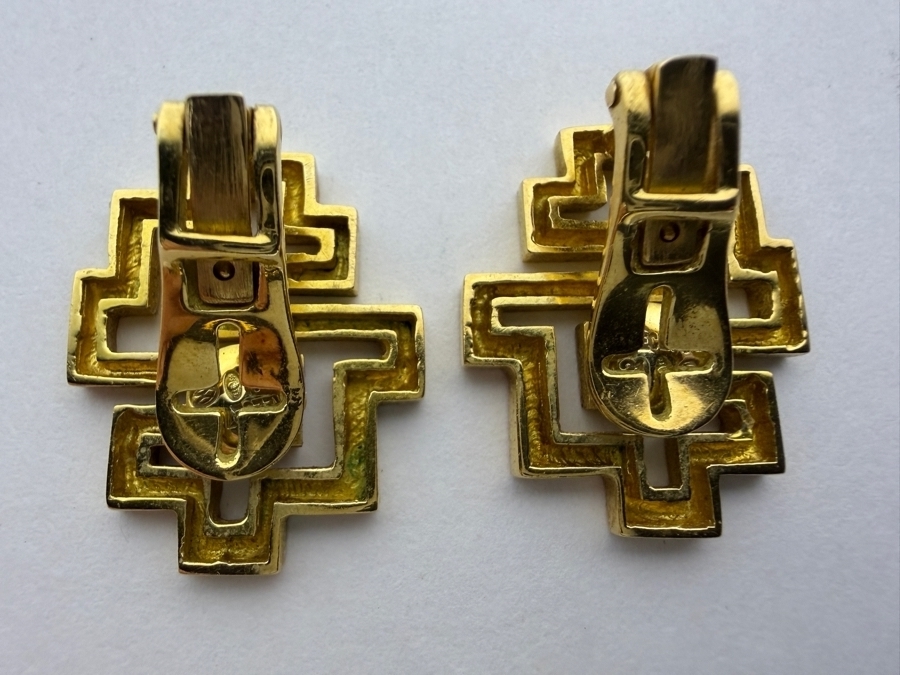 18k Gold Greek Designer Ilias Lalaounis Collar Necklace with Matching Clip-on Earrings 57.0g ($5,515 Gold Melt Value) [Photo 10]