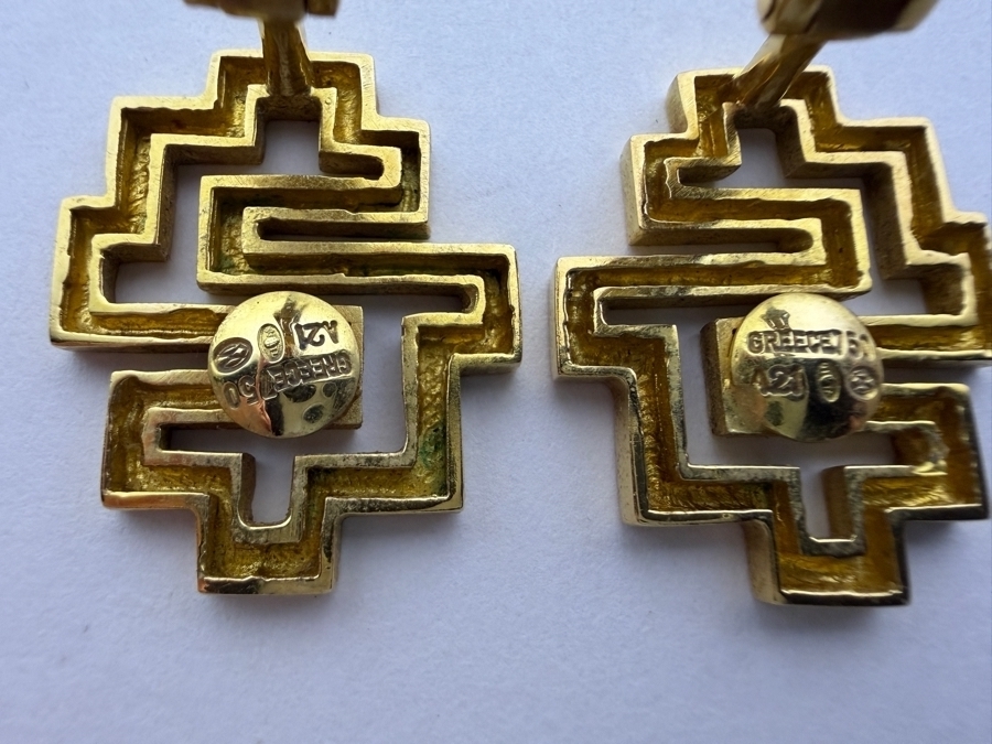 18k Gold Greek Designer Ilias Lalaounis Collar Necklace with Matching Clip-on Earrings 57.0g ($5,515 Gold Melt Value) [Photo 11]