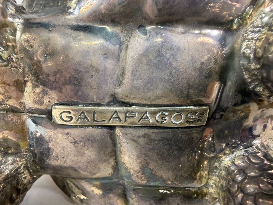 Vintage 'Galapagos' .970 Fine Sterling Silver Turtle Figurine Mosaic Semi-Precious Stones and Shells Inlay 7.5W X 3.5H 242.4g [Photo 7]