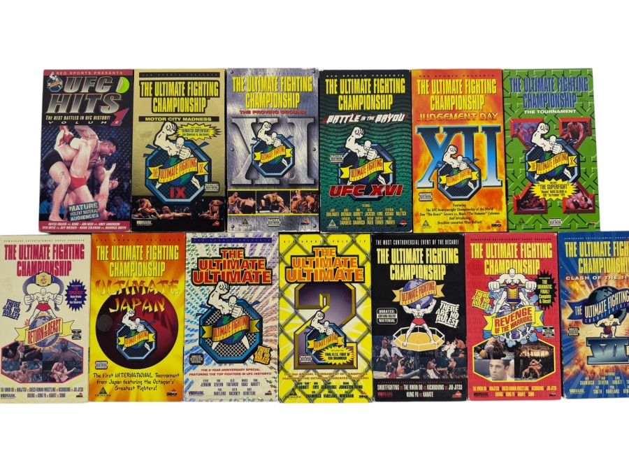 UFC Ultimate Fighting Championship Early Events VHS Tape Lot Of 13 Estimate $150 - $250