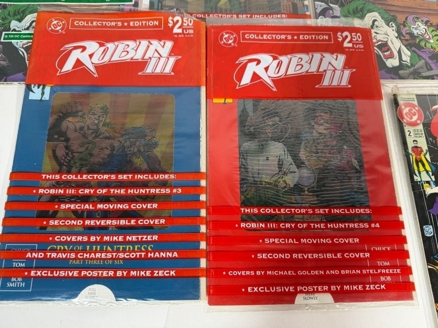 Vintage Robin II And Robin III DC Comic Book Hologram Variant Lot - See Photos [Photo 5]