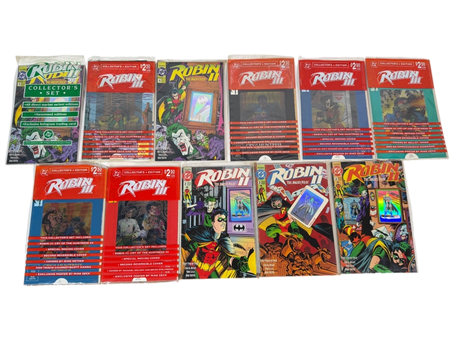 Vintage Robin II And Robin III DC Comic Book Hologram Variant Lot - See Photos