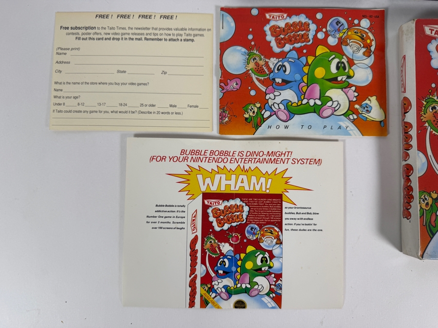 Taito Bubble Bobble Nintendo NES Complete In Box CIB With Manual And Inserts Estimate $100 - $150 [Photo 5]