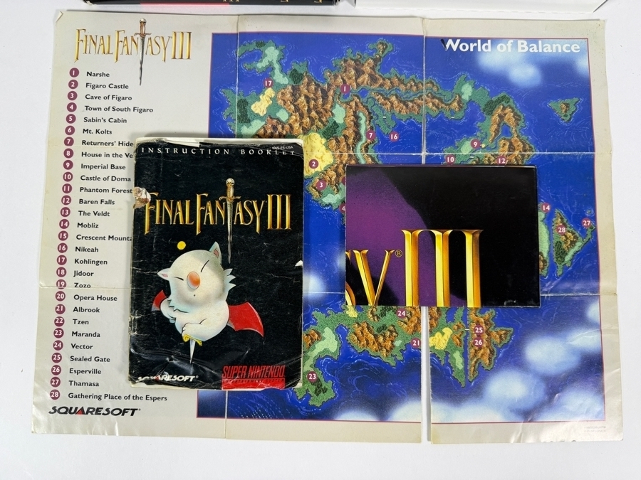 Final Fantasy III Super Nintendo SNES Complete In Box CIB With Map Manual And Inserts Estimate $250 - $350 [Photo 5]