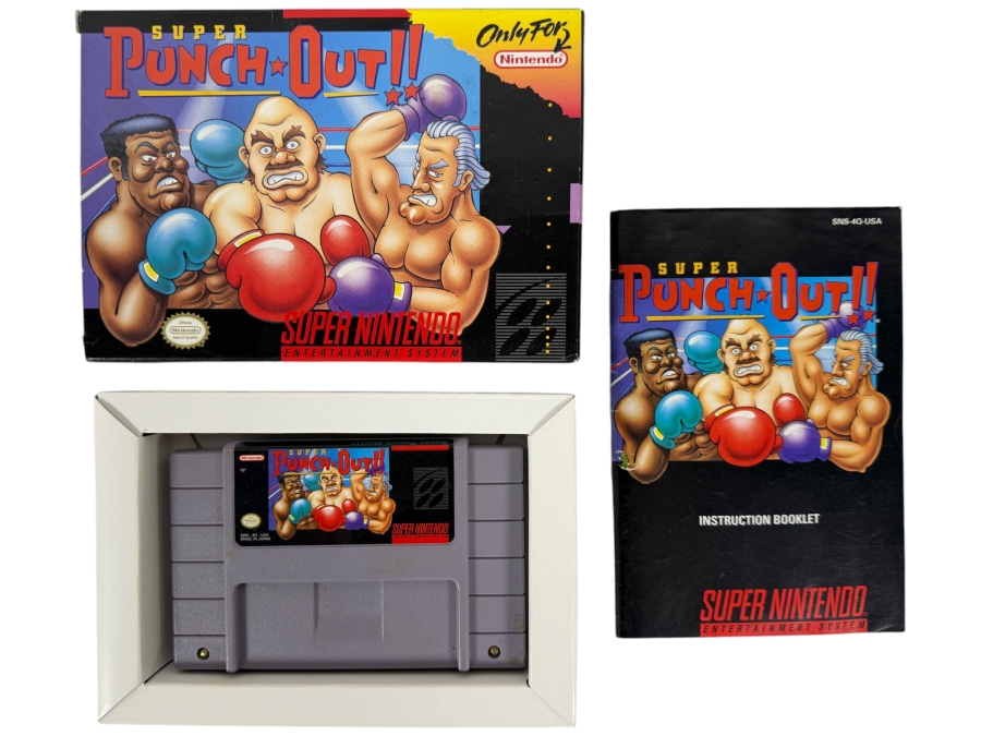 Super Punch-Out!! Super Nintendo SNES Complete In Box CIB With Manual Estimate $130 - $180