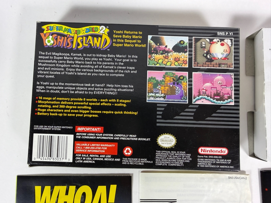 Super Mario World 2 Yoshi's Island Super Nintendo SNES Complete In Box CIB With Manual And Inserts Estimate $140 - $200 [Photo 4]