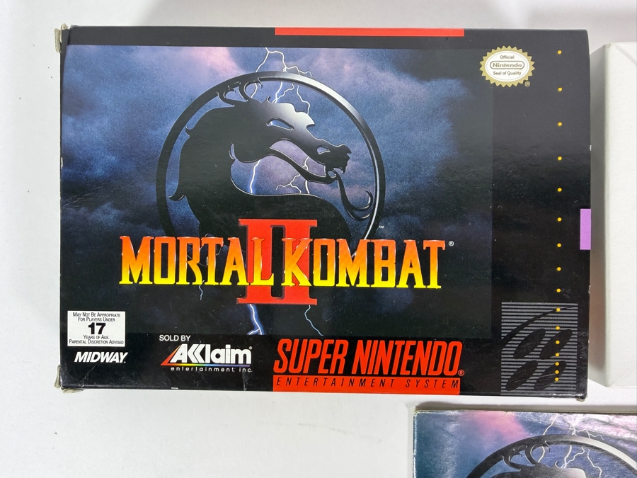 Mortal Kombat II Super Nintendo SNES Complete In Box CIB With Manual Estimate $60 - $85 [Photo 2]