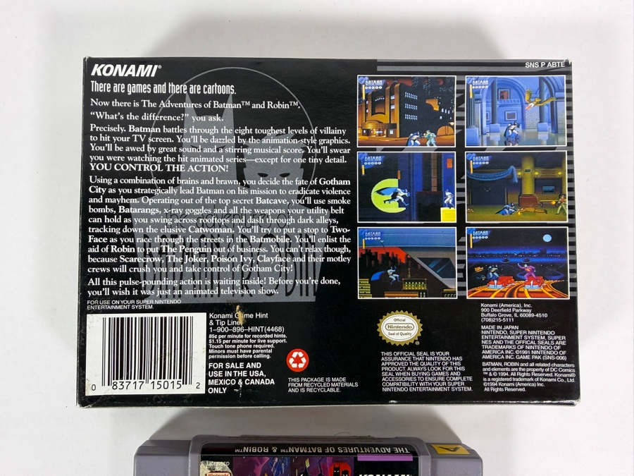 The Adventures Of Batman & Robin Super Nintendo SNES Boxed Game Cartridge Set Estimate $280 - $420 [Photo 4]