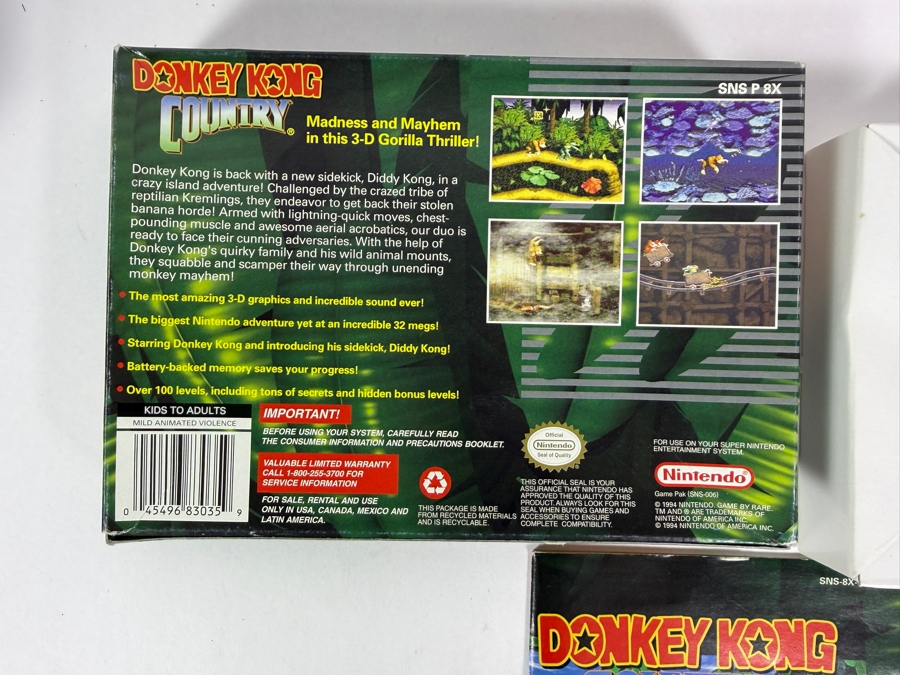 Donkey Kong Country Super Nintendo SNES Complete In Box CIB With Manual Estimate $75 - $110 [Photo 4]