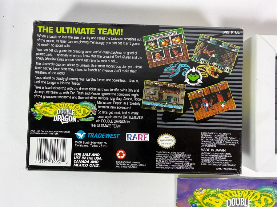 Battletoads & Double Dragon Super Nintendo SNES Complete In Box CIB With Manual Estimate $180 - $260 [Photo 4]