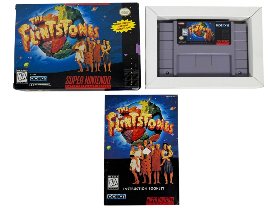 The Flintstones Super Nintendo SNES Complete In Box CIB With Manual And Tray Estimate $65 - $95