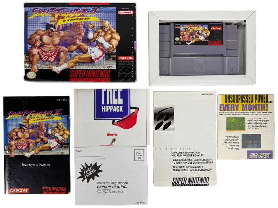 Street Fighter II Turbo Super Nintendo SNES Complete In Box CIB With Manual And Inserts Estimate $80 - $120