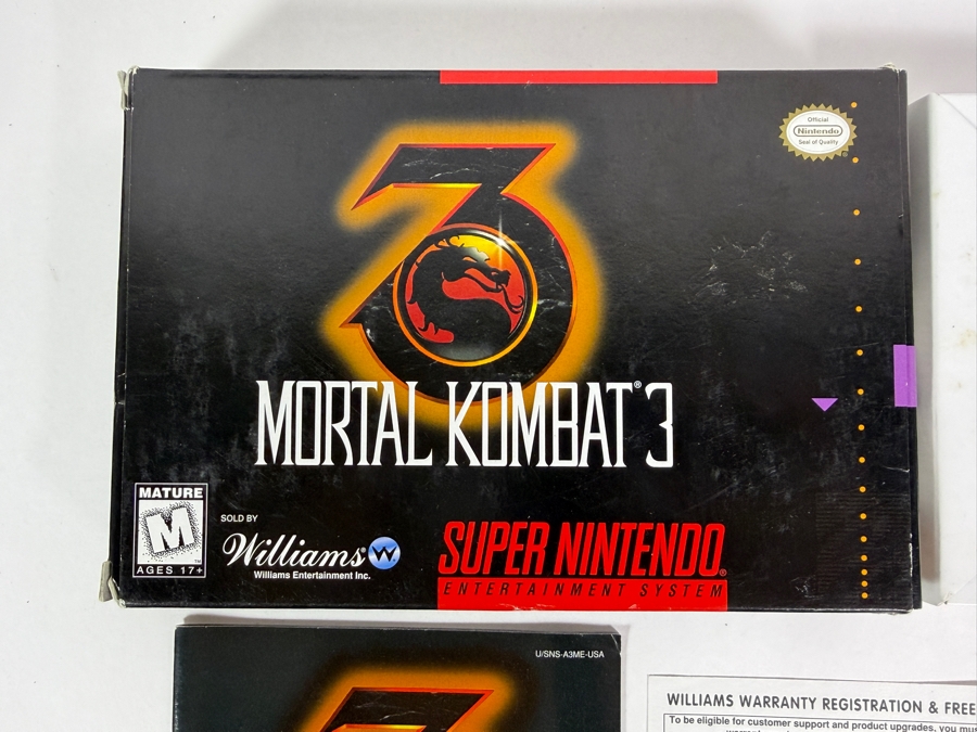 Mortal Kombat 3 Super Nintendo SNES Complete In Box CIB With Manual And Inserts Estimate $70 - $100 [Photo 2]