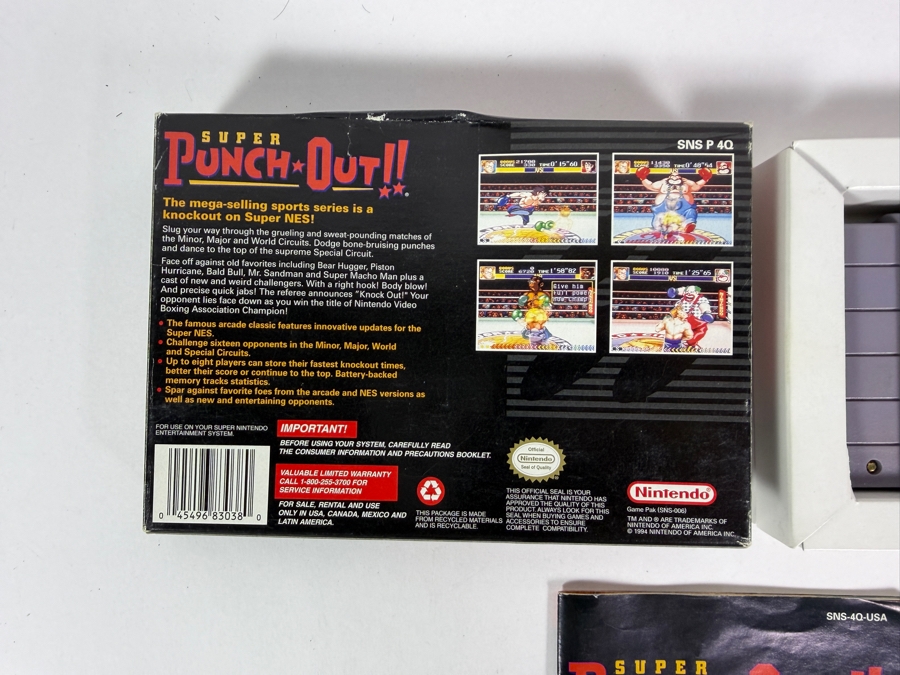 Super Punch-Out!! Super Nintendo SNES Complete In Box CIB With Manual Estimate $130 - $180 [Photo 4]