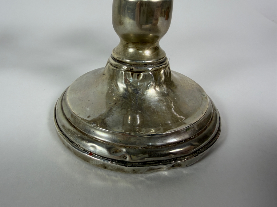 Pair Of Duchin Creation Sterling Silver Three Light Weighted Candelabras 8W X 6H [Photo 4]