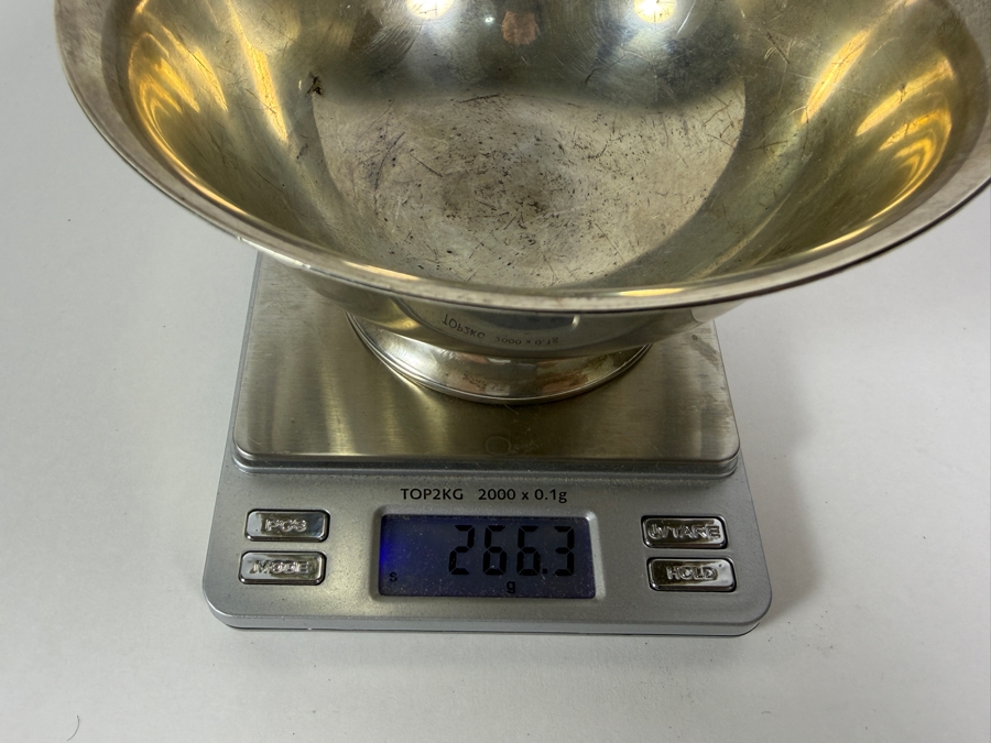Vintage Solid Sterling Silver Paul Revere Presentation Bowl With Pedestal Base 266.3g 5.5W X 3H Silver Melt Value $431 [Photo 8]